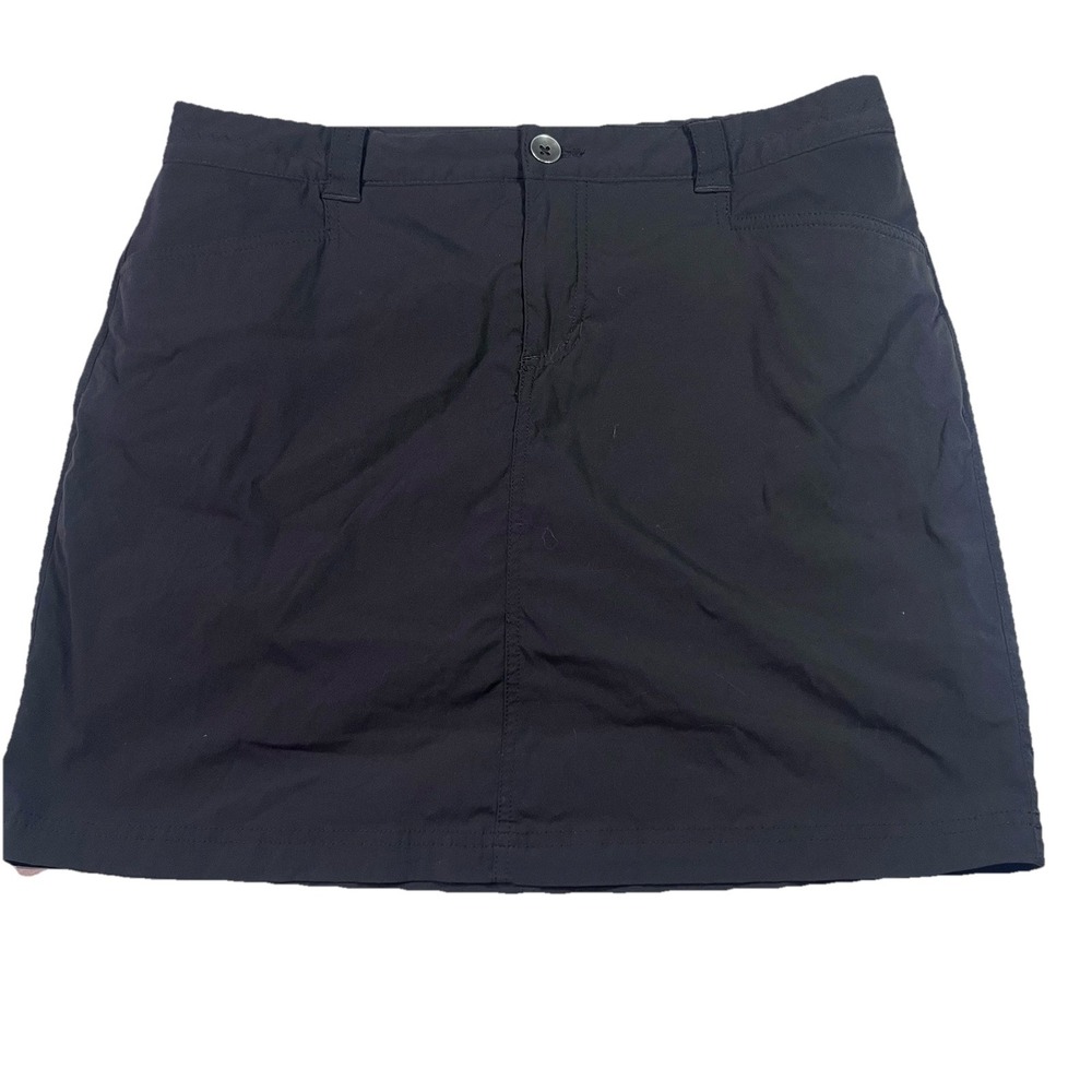 Eddie Bauer Skirt Womens 8 Black Skort Liner Travex Active Nylon Spandex Camp